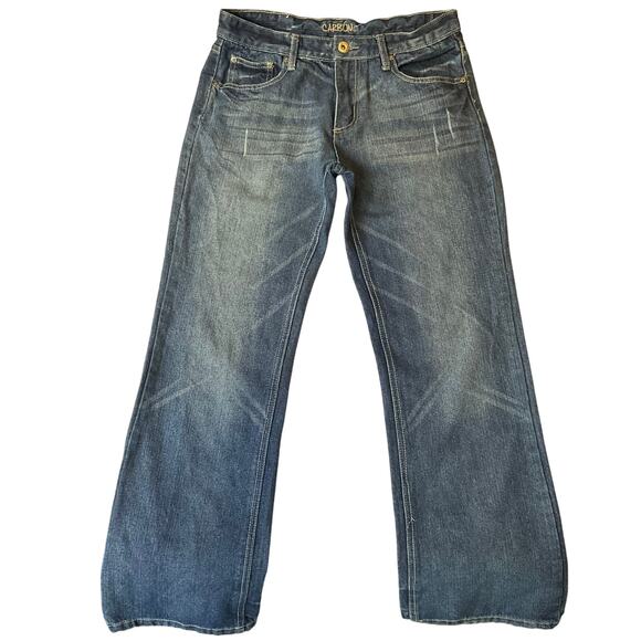 Carbon Women Jeans size 31 Blue Mid Rise Boot Cut Flared Leg 31” Inseam - Picture 1 of 12